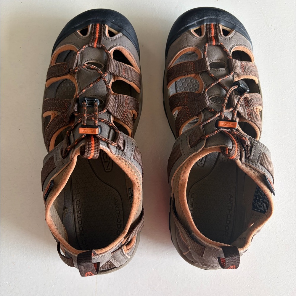 Men's 10 Keen Newport H2 Waterproof Hiking Fisherman Sport Sandals Brown Orange